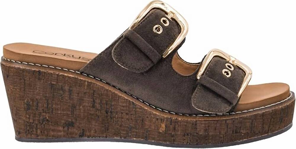 NEW CORKYS FOOTWEAR women's double dare wedge in chocolate